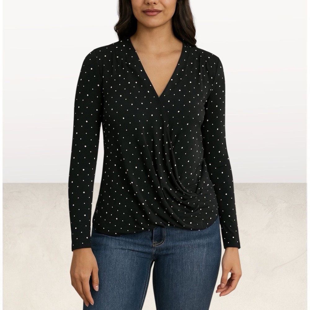 Banana Republic Black and White Dotted Blouse
